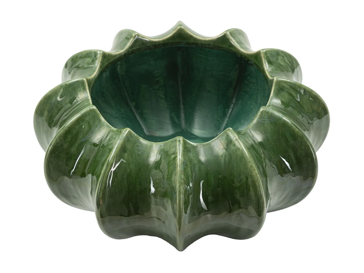 Vaso in ceramica colore verde cm ø 31x16
