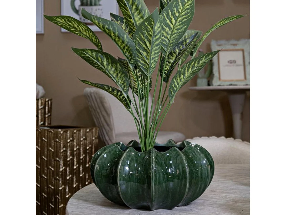 Vaso in ceramica colore verde cm ø 31x16