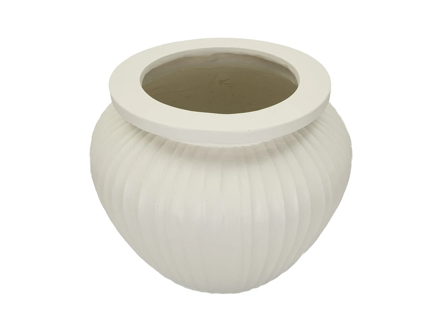 Vaso in magnesio colore crema cm ø 48x38