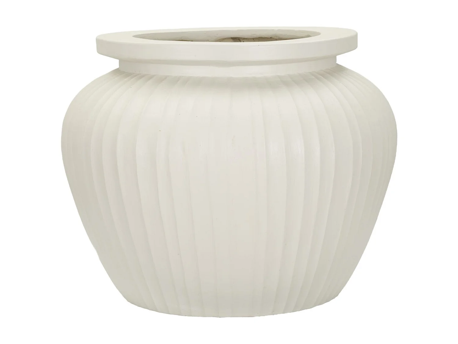 Vaso in magnesio colore crema cm ø 48x38