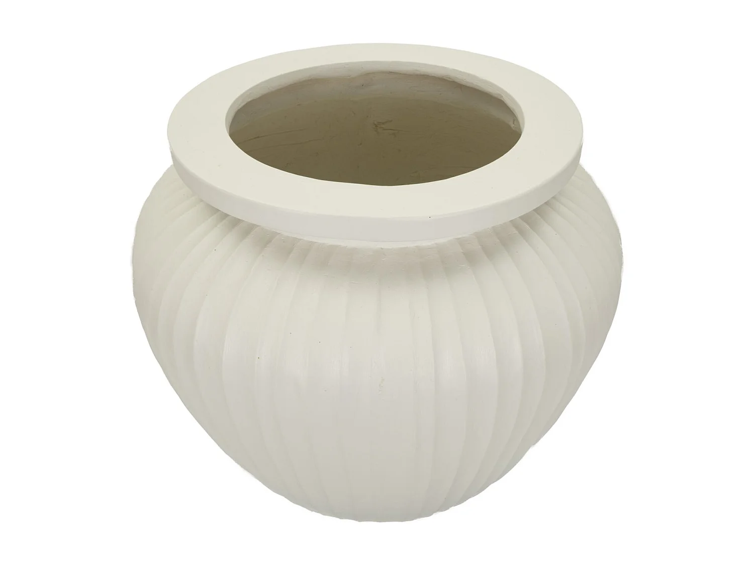 Vaso in magnesio colore crema cm ø 48x38