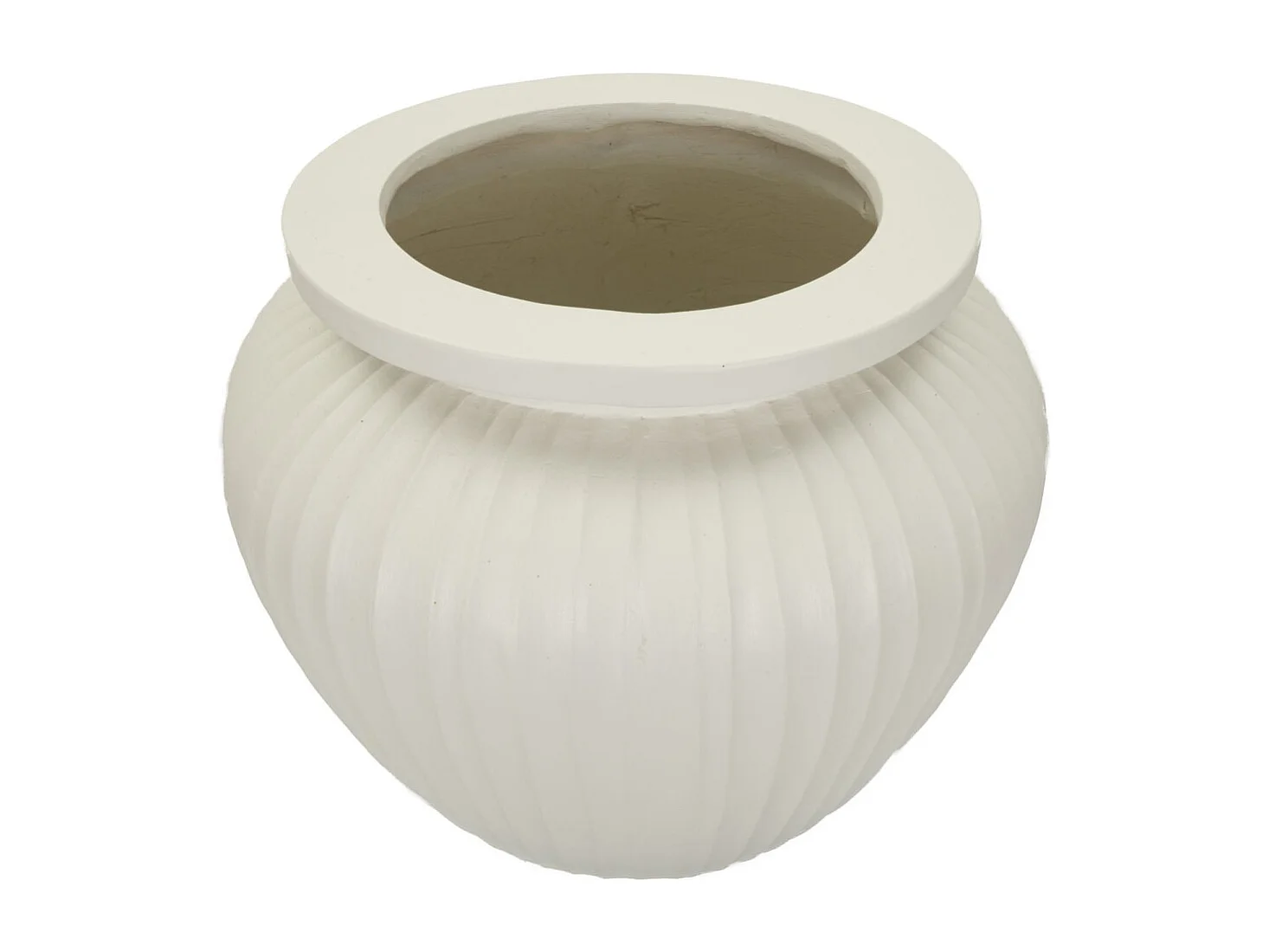 Vaso in magnesio colore crema cm ø 48x38