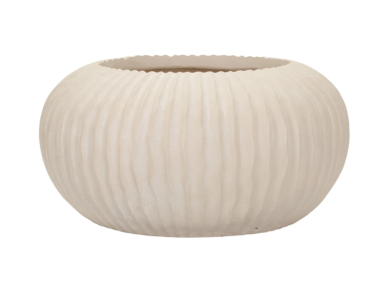 Vaso in magnesio colore crema cm ø 35x18