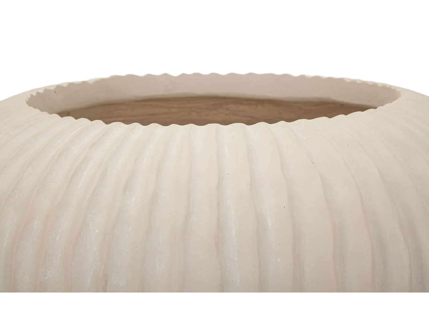 Vaso in magnesio colore crema cm ø 35x18