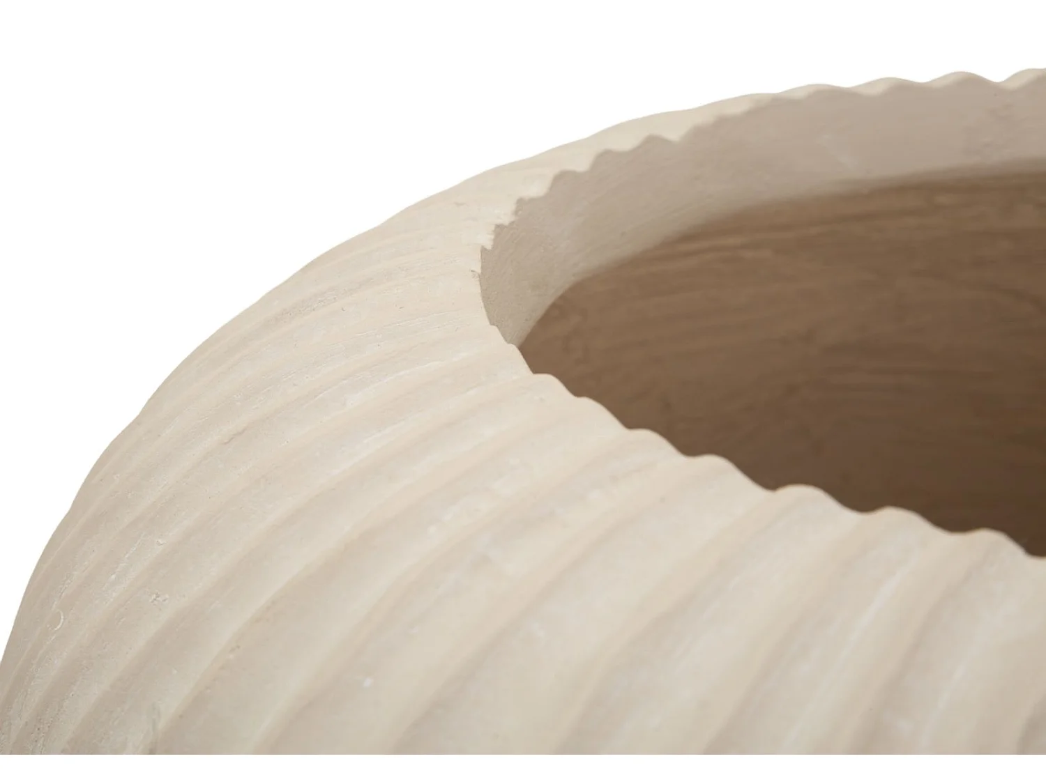 Vaso in magnesio colore crema cm ø 35x18