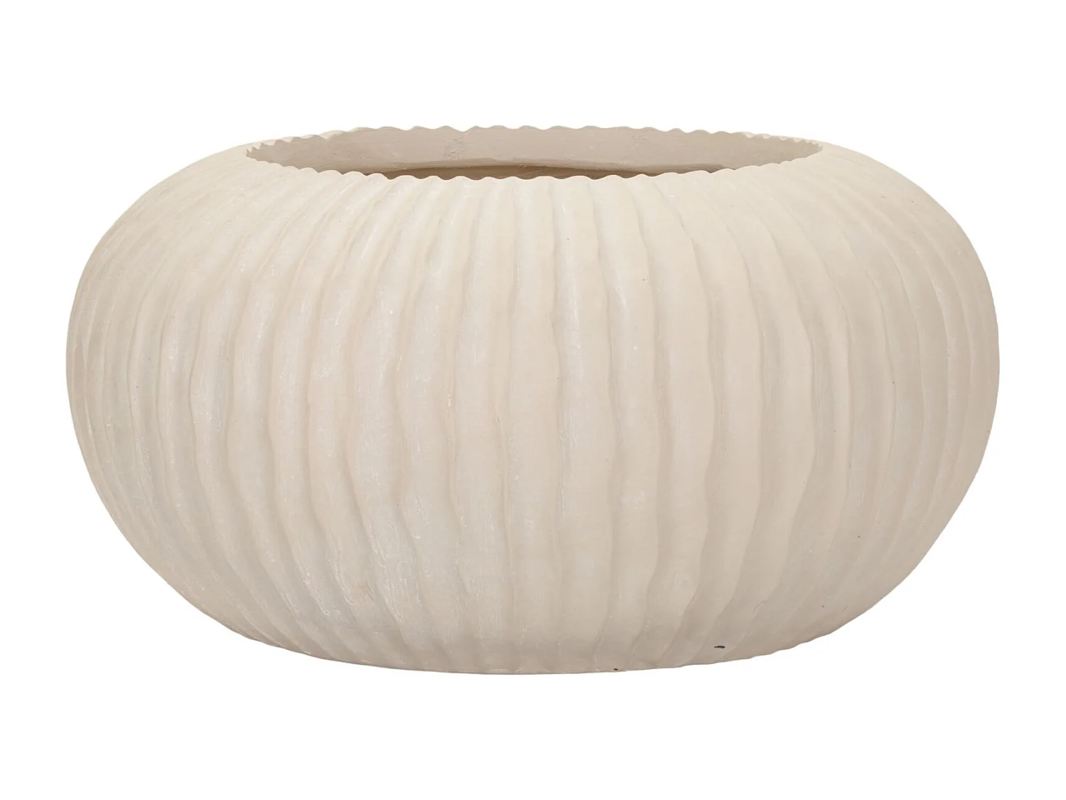 Vaso in magnesio colore crema cm ø 35x18