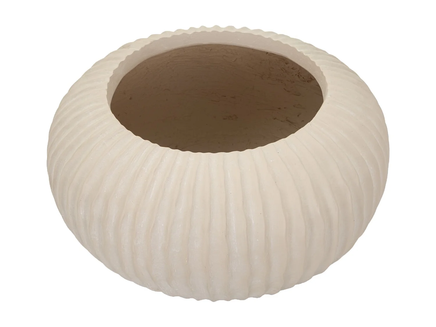 Vaso in magnesio colore crema cm ø 35x18