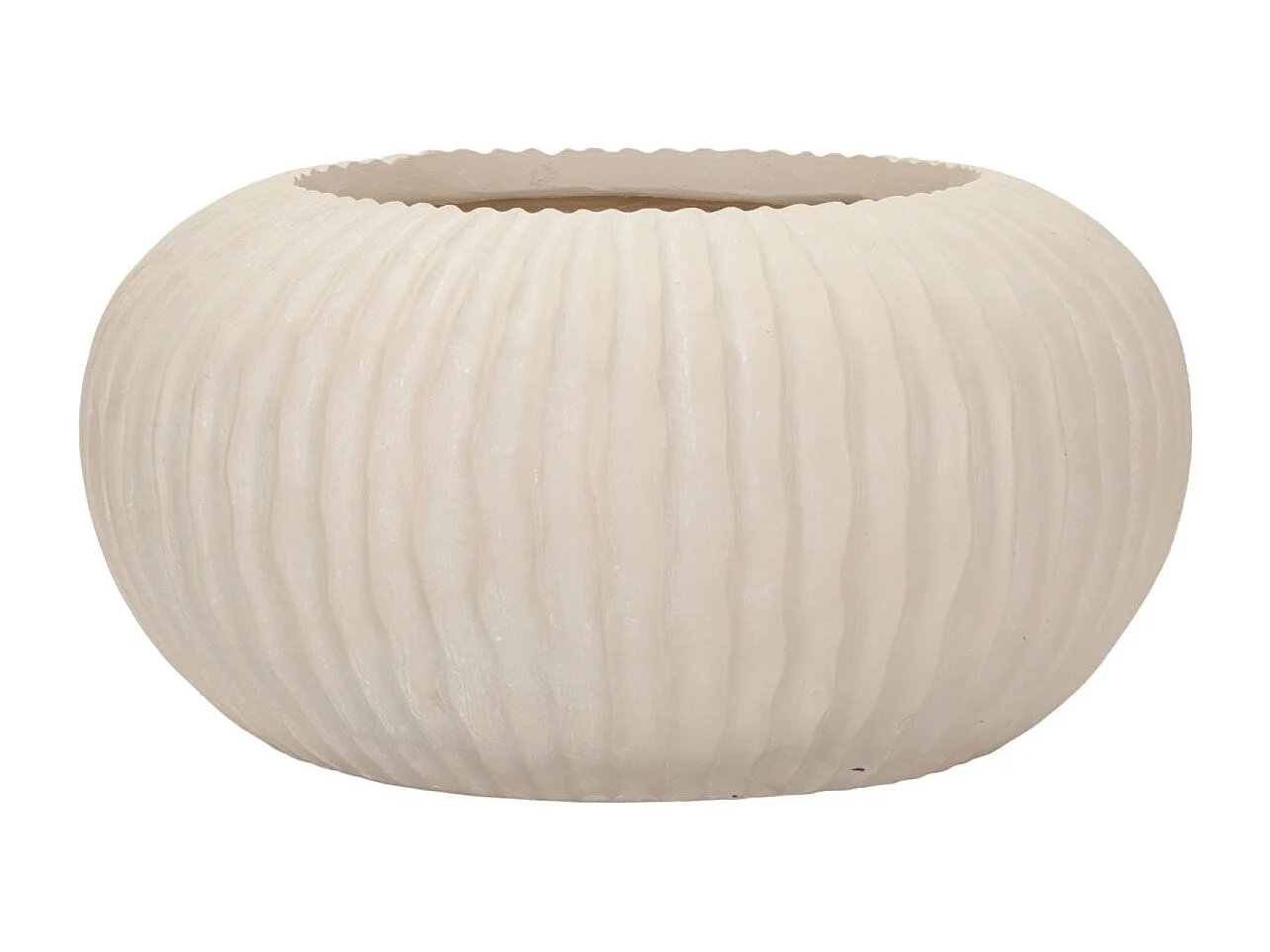 Vaso in magnesio colore crema cm ø 35x18