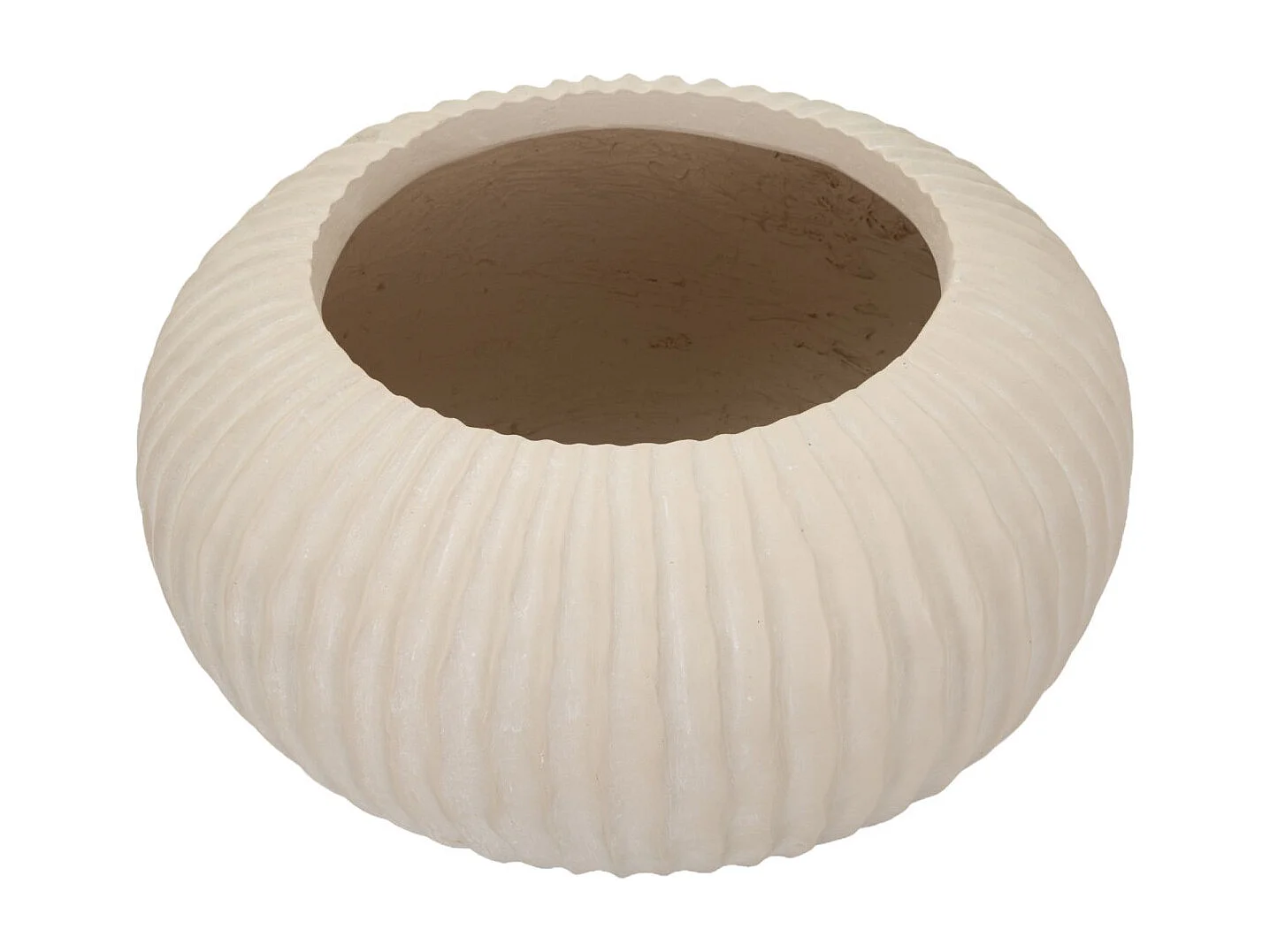 Vaso in magnesio colore crema cm ø 35x18