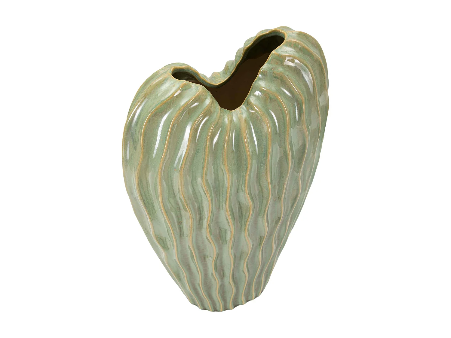 Vase en céramique verte 27x14x46,5 cm