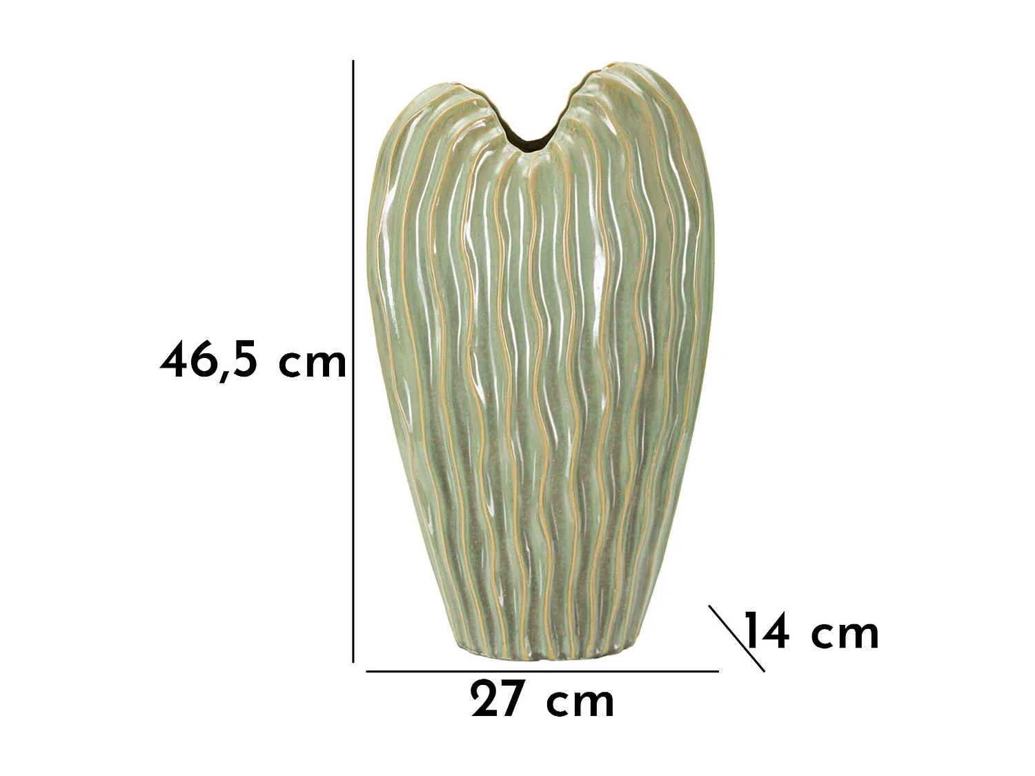 Vase en céramique verte 27x14x46,5 cm