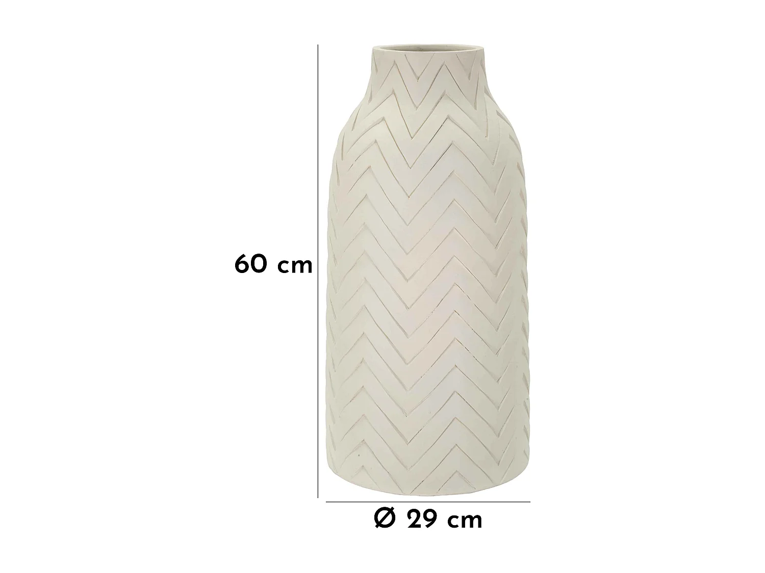 Vaso in magnesio colore crema cm ø 29x60