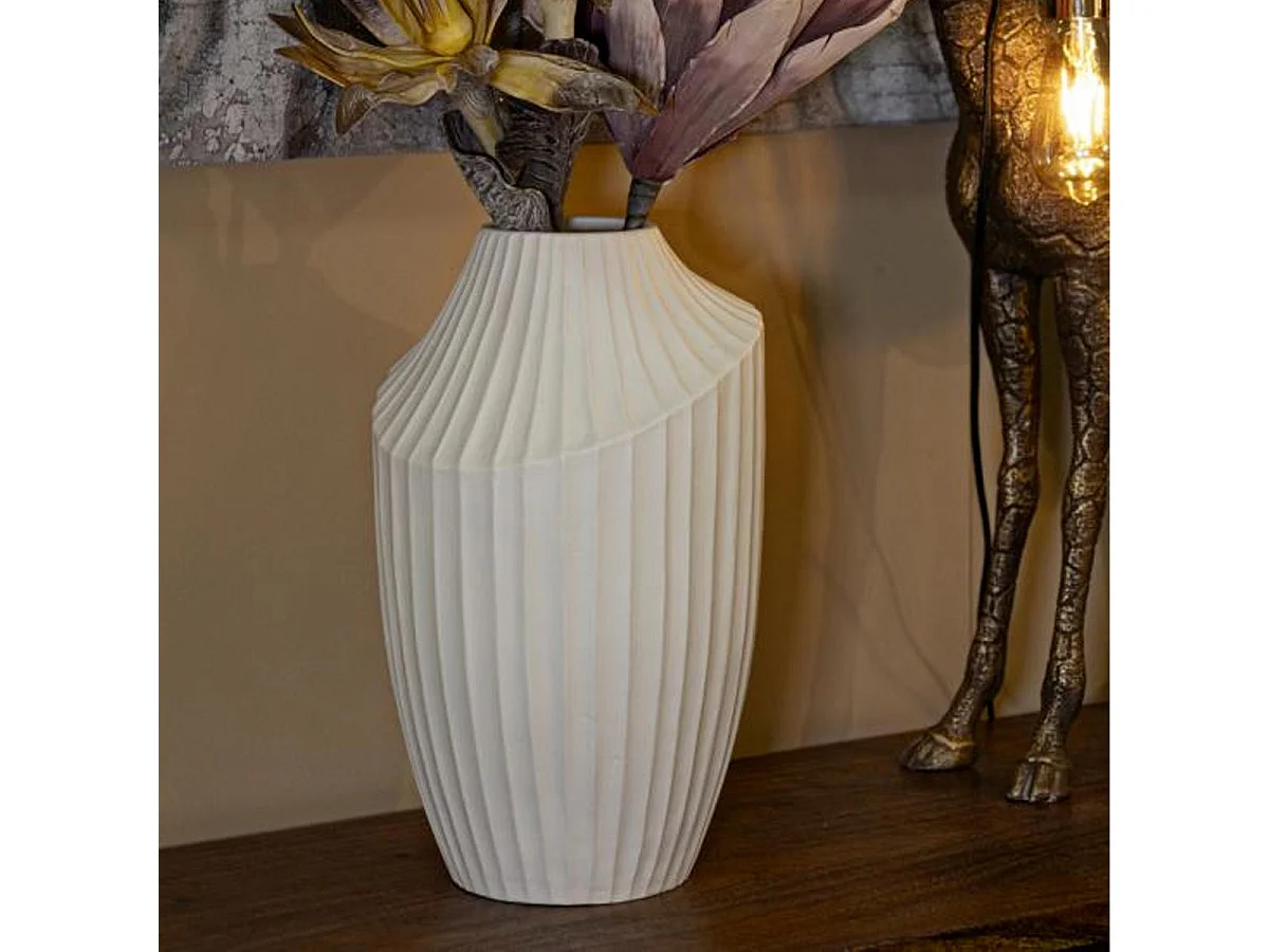 Vaso in magnesio colore crema cm ø 22,5x38