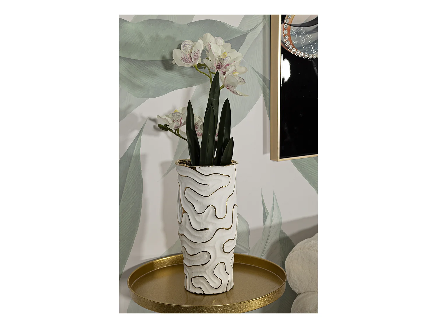 Vase Design en Céramique "Adore" 32cm Blanc
