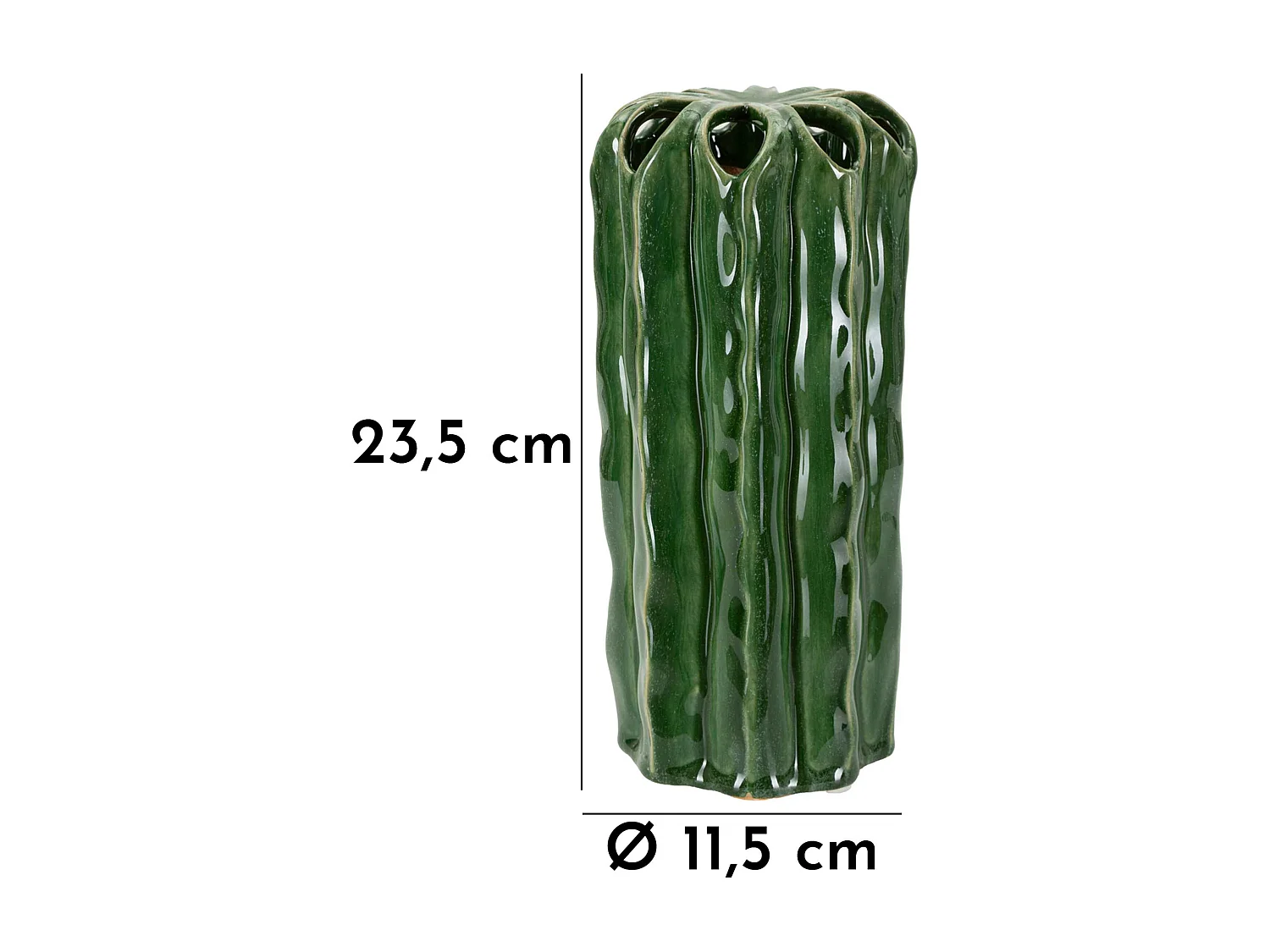 Vase en céramique verte, ø 11,5x23,5 cm
