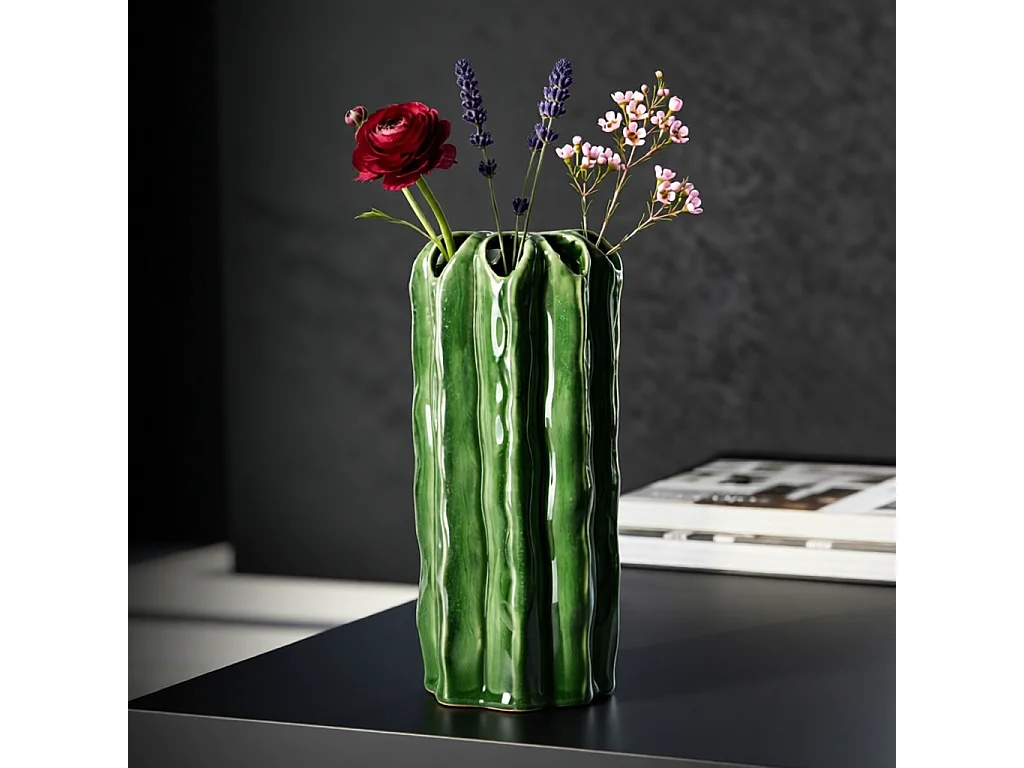 Jarrón decorativo de cerámica efecto cactus Cactus Tall 23