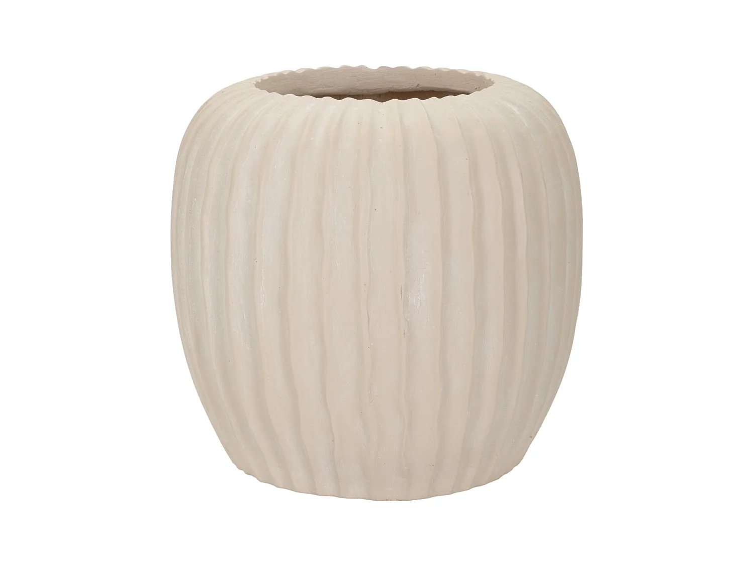 Vaso in magnesio colore crema cm ø 26,5x26