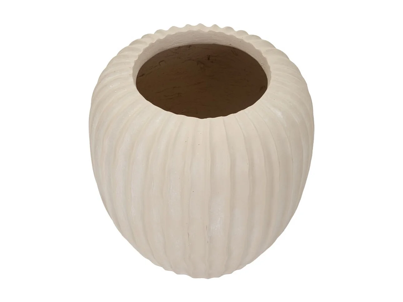 Vaso in magnesio colore crema cm ø 26,5x26