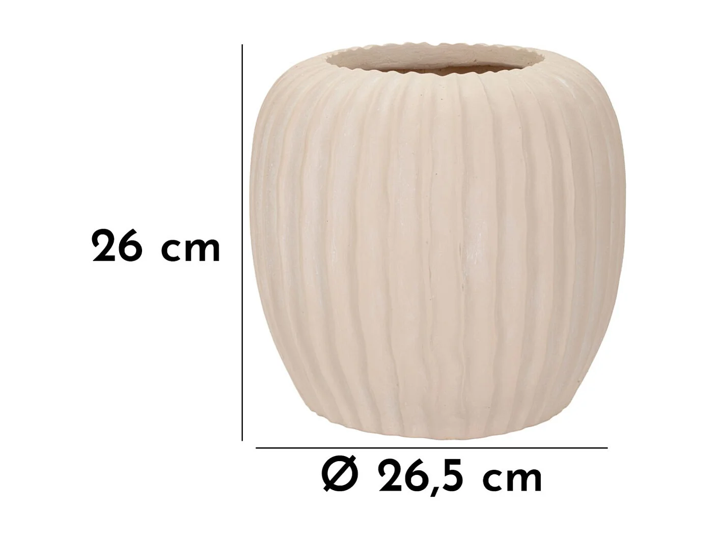 Cache-Pot Design "Mist" 26cm Crème