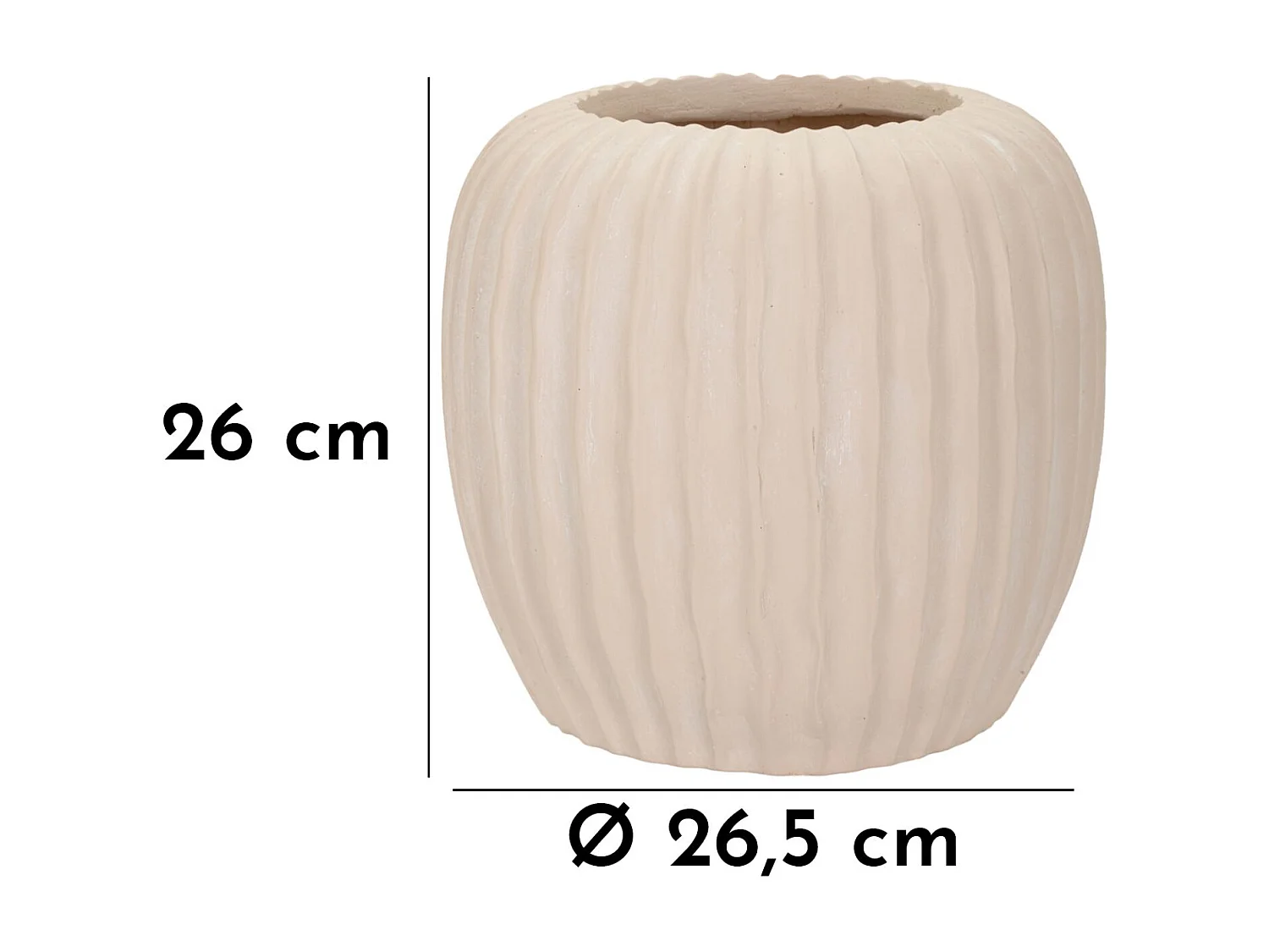 Cache-Pot Design "Mist" 26cm Crème