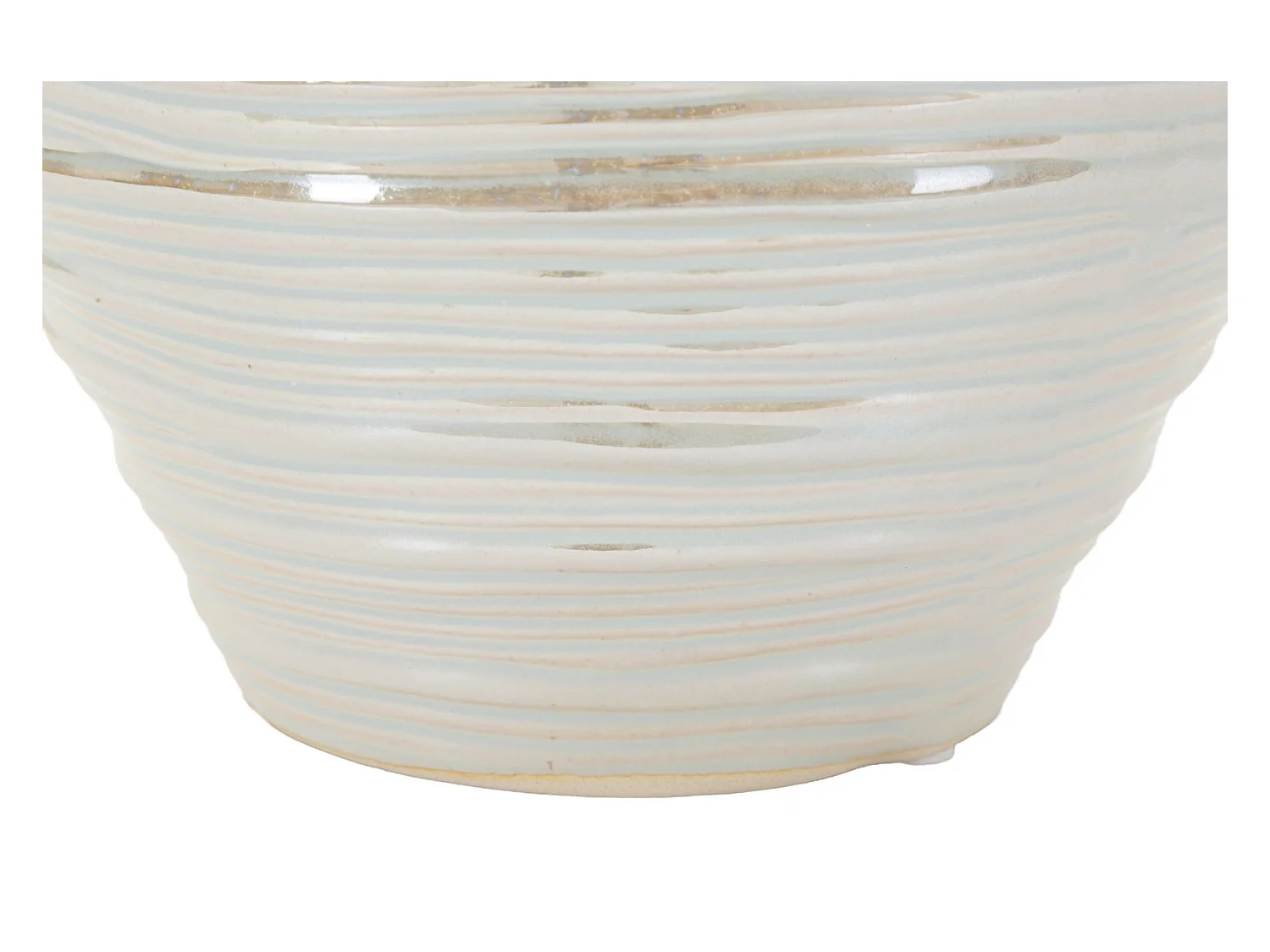 Vase en céramique couleur perle, ø 22x20 cm