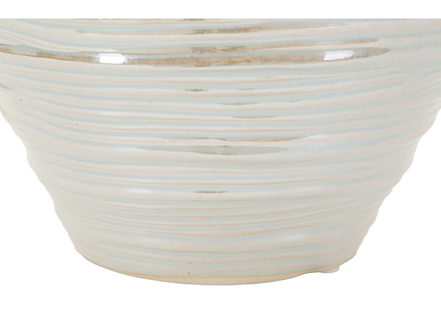 Vase en céramique couleur perle, ø 22x20 cm