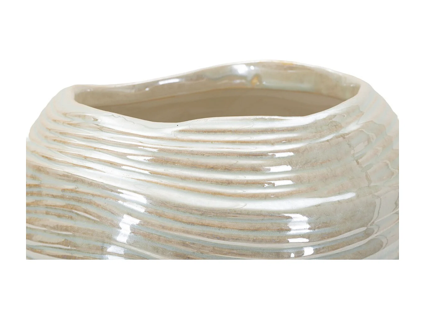 Vaso in ceramica colore perla cm ø 22x20