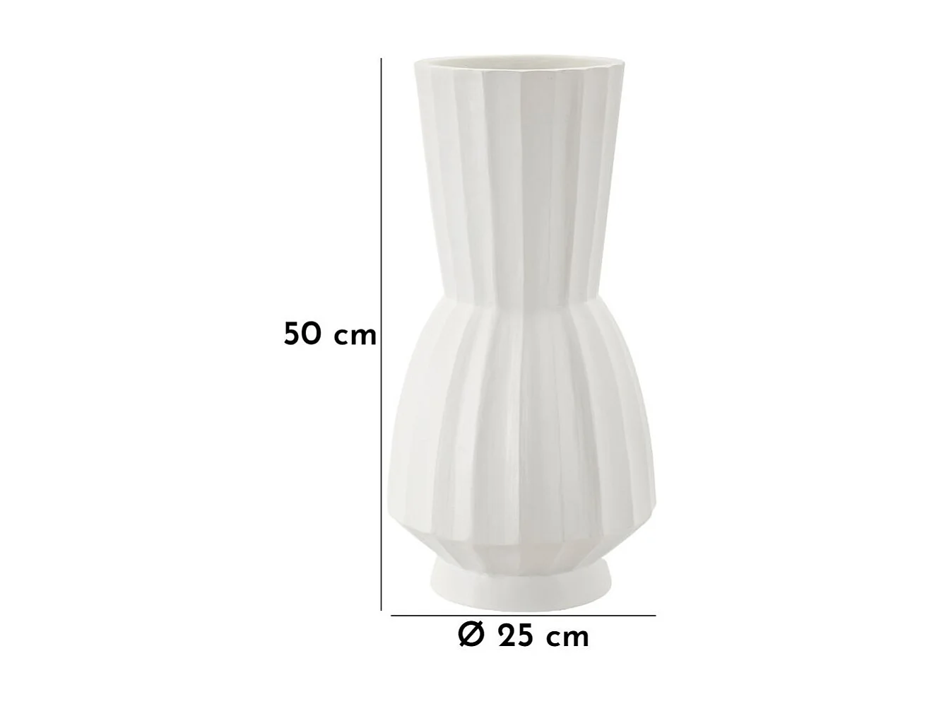 Vaso in magnesio colore bianco cm ø 25x50