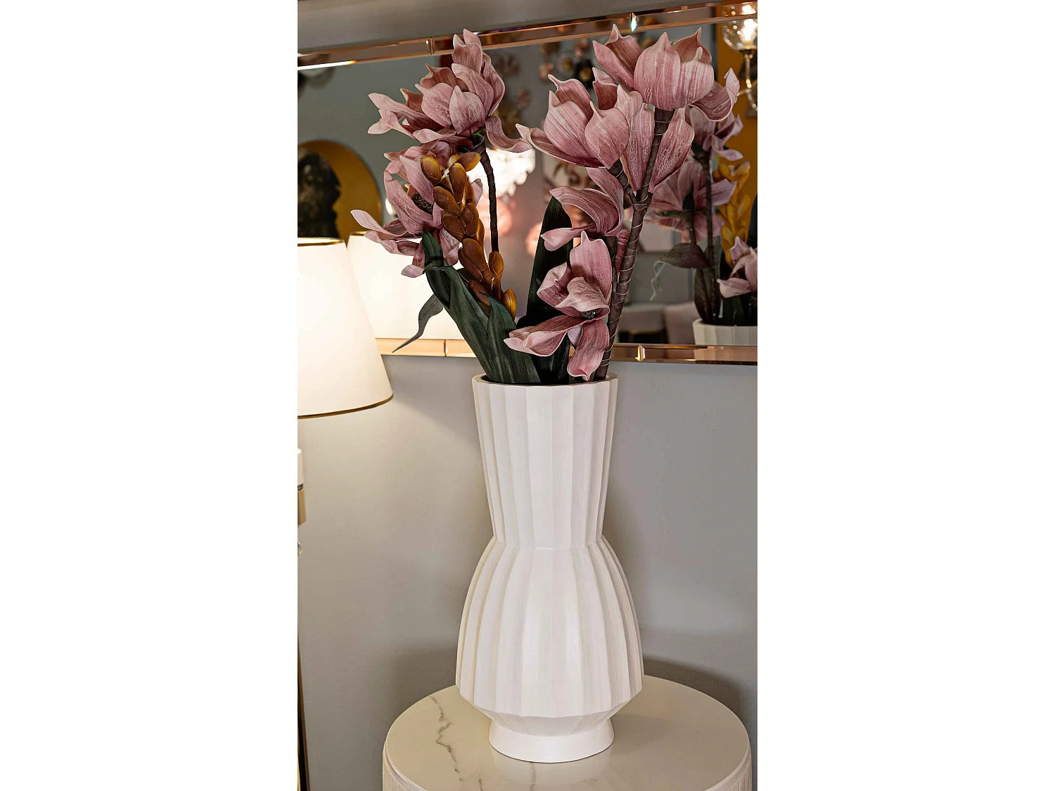 Vaso in magnesio colore bianco cm ø 25x50