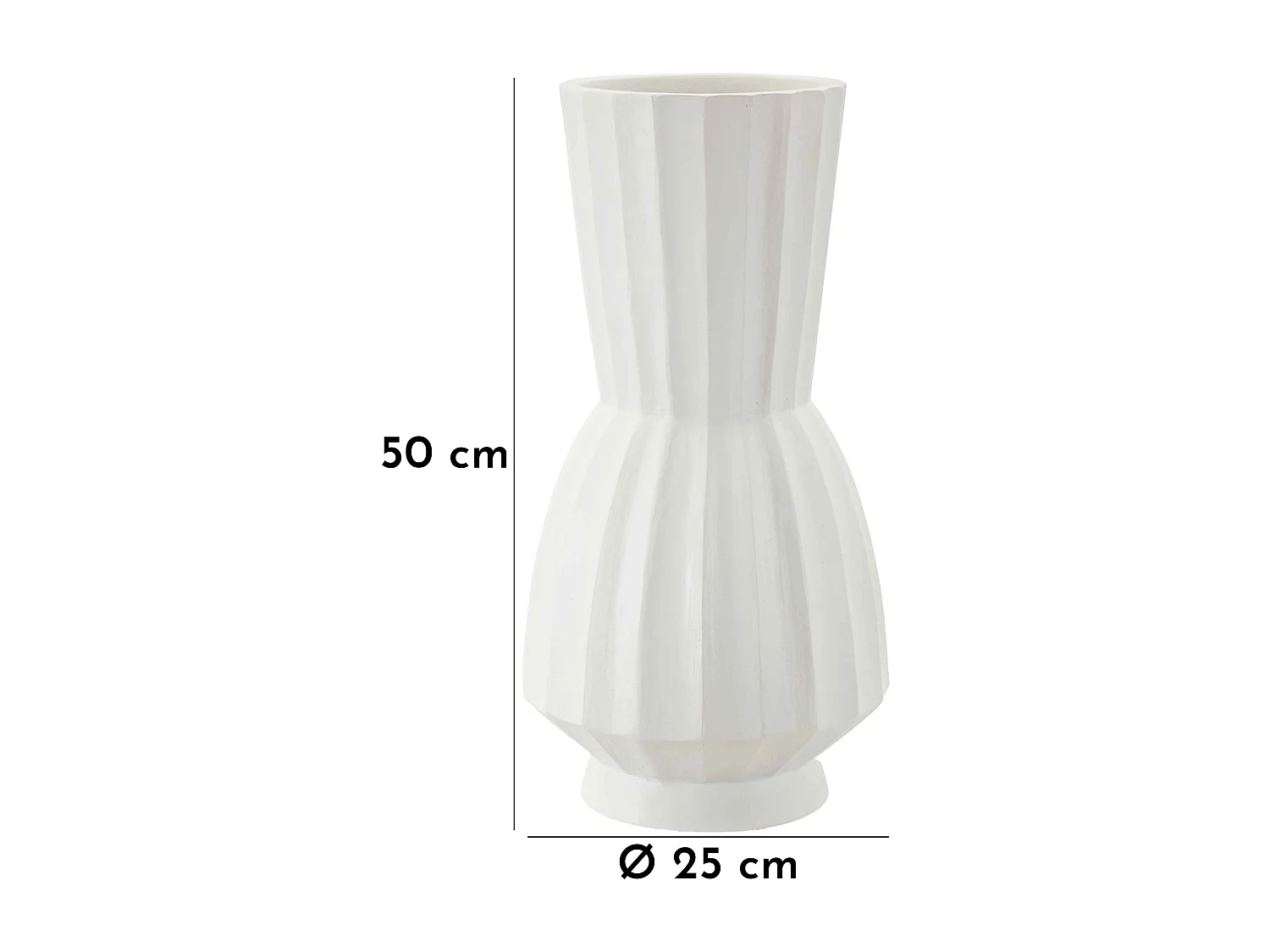 Vaso in magnesio colore bianco cm ø 25x50