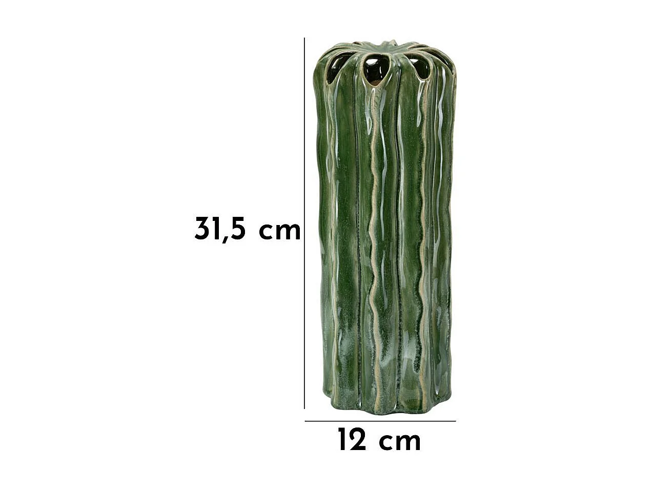 Vaso in ceramica colore verde cm ø 12x31,5