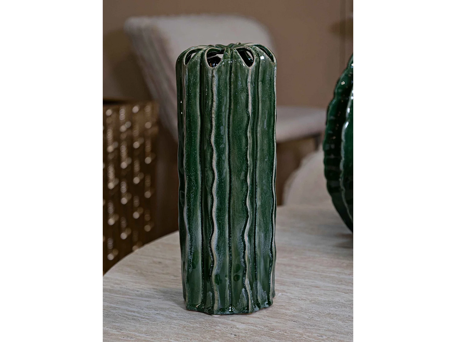 Vaso in ceramica colore verde cm ø 12x31,5