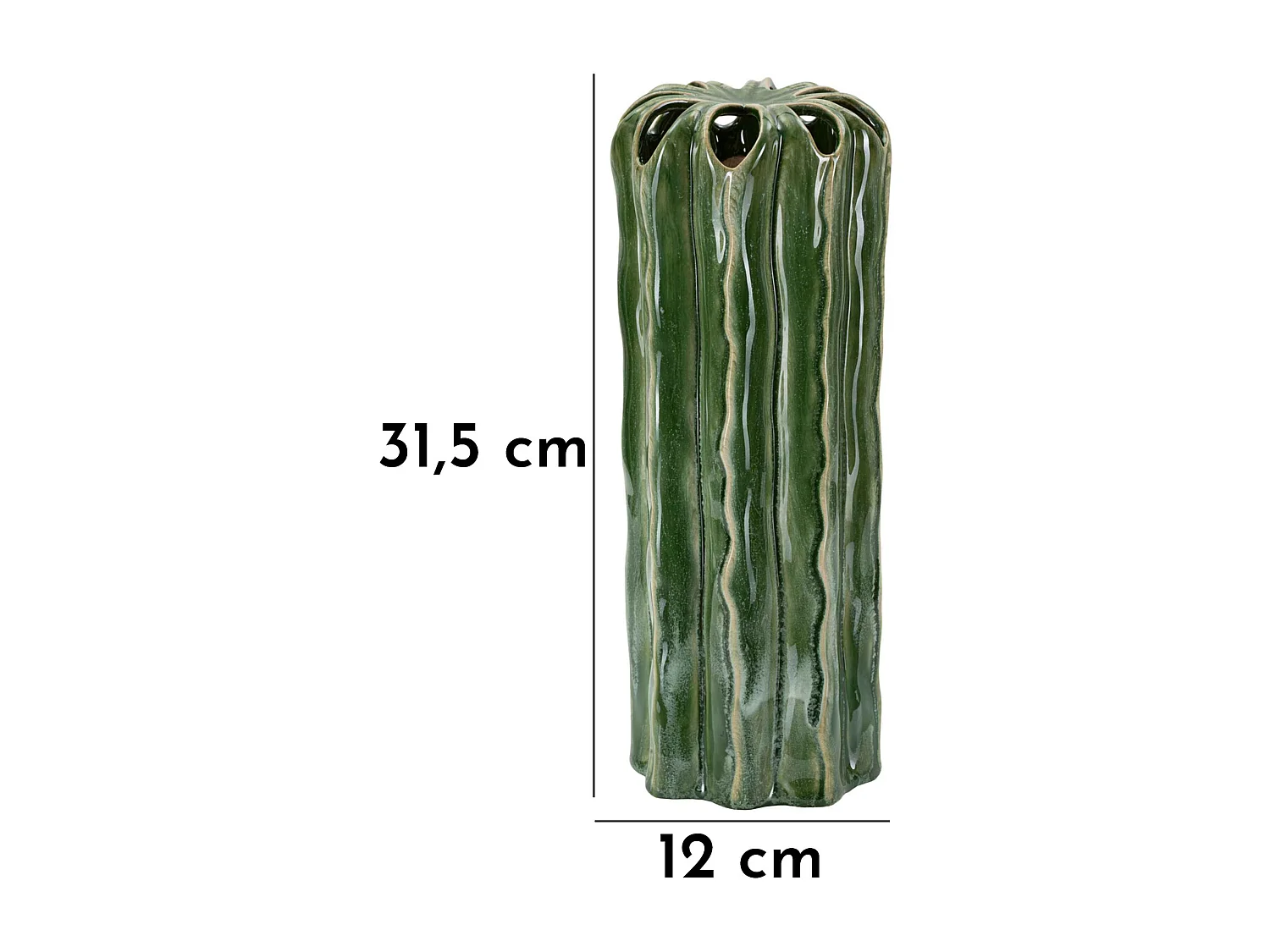 Vaso in ceramica colore verde cm ø 12x31,5