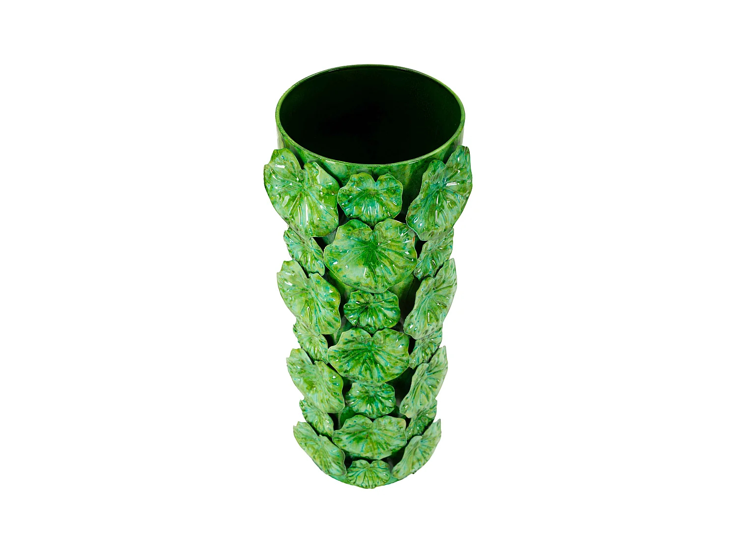 Vase en métal vert cm 18x17,5x46