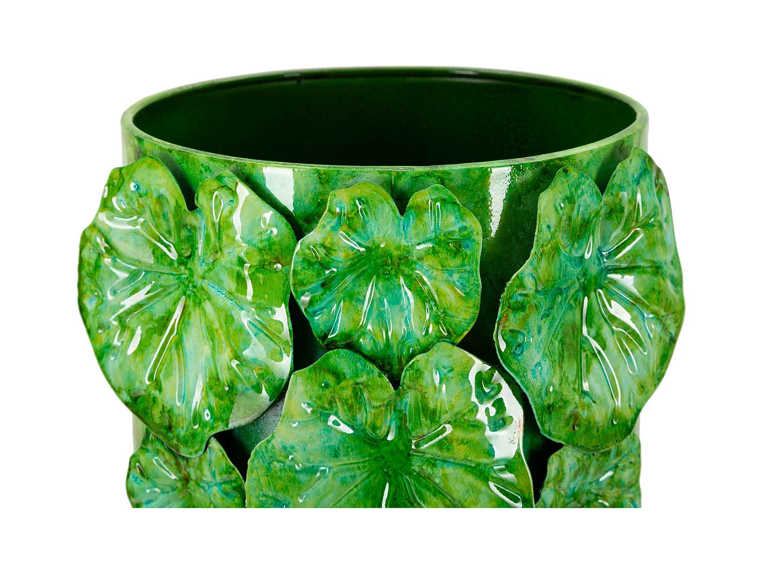 Vase en métal vert cm 18x17,5x46