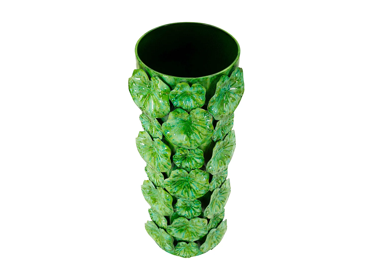 Vase en métal vert cm 18x17,5x46