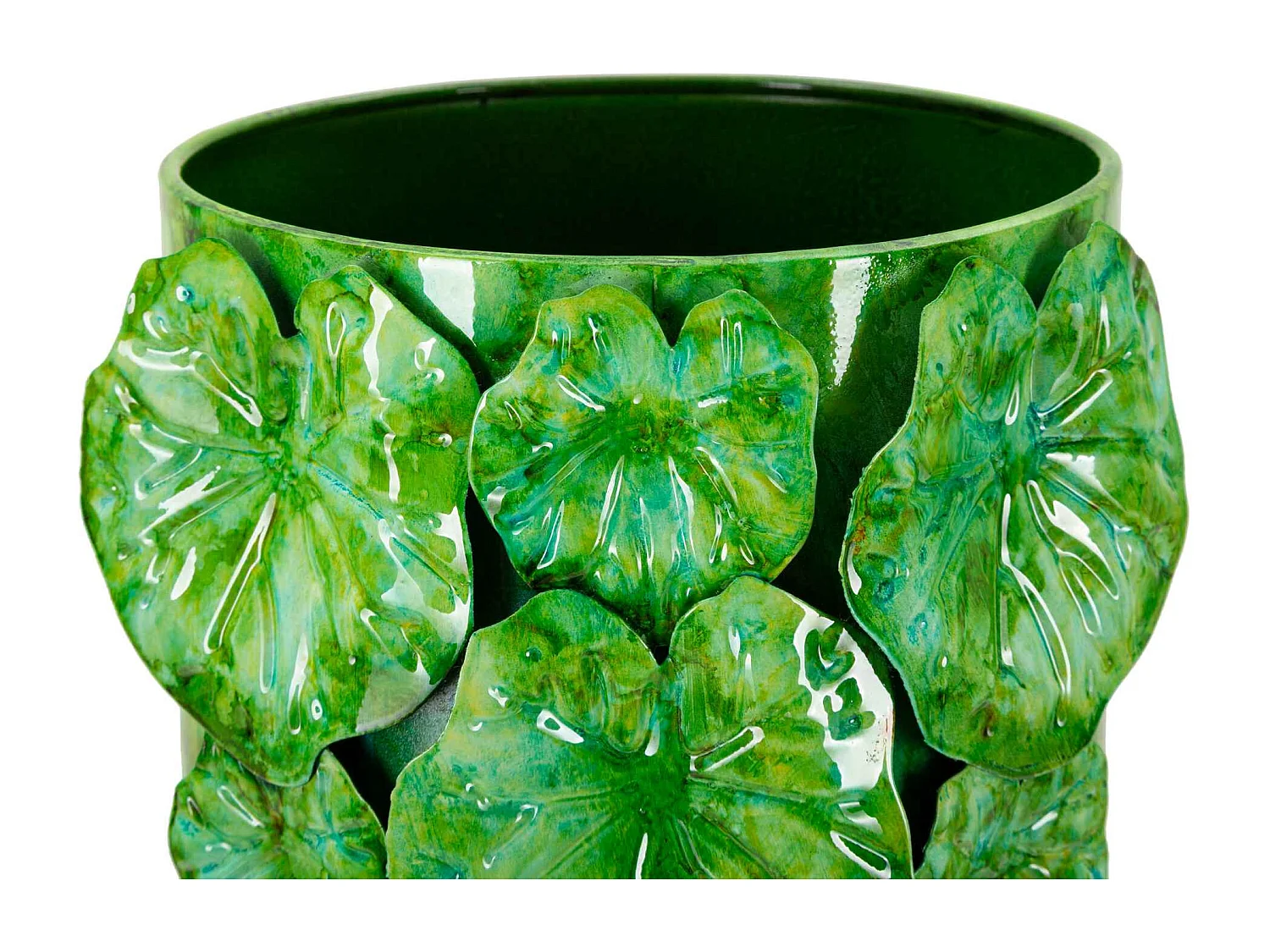 Vase en métal vert cm 18x17,5x46