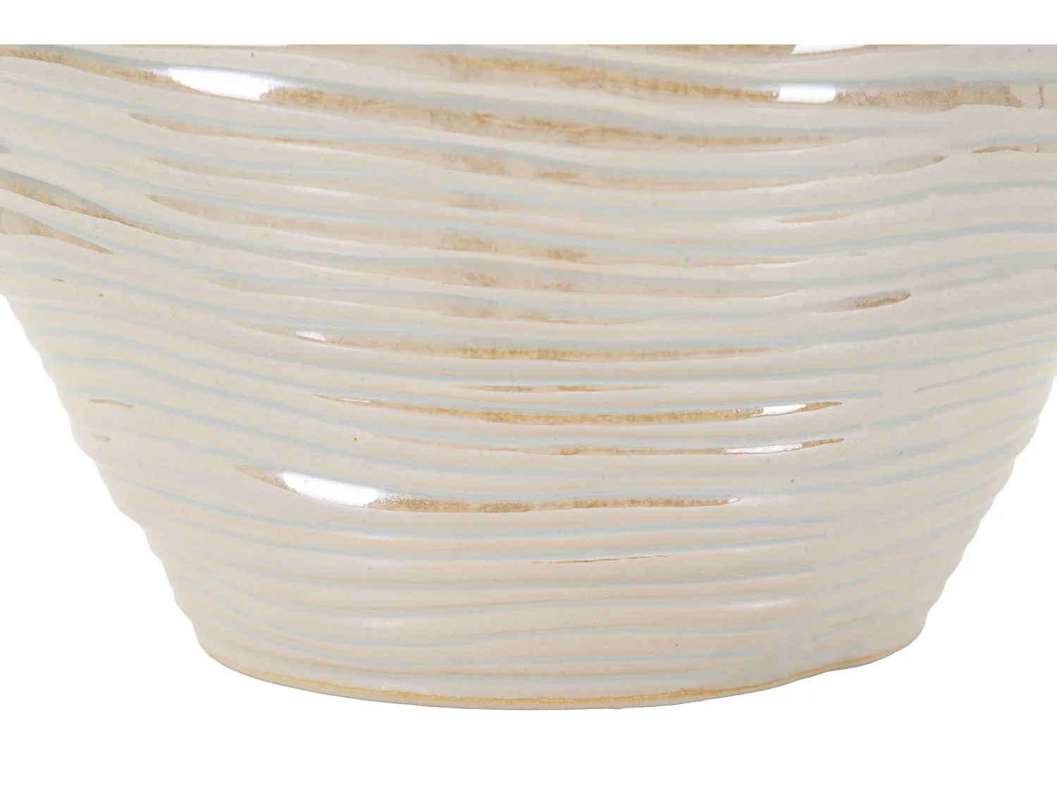 Vase en céramique couleur perle, ø 27x24 cm