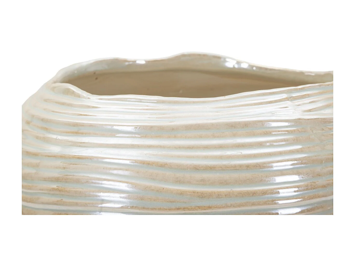 Vaso in ceramica colore perla cm ø 27x24