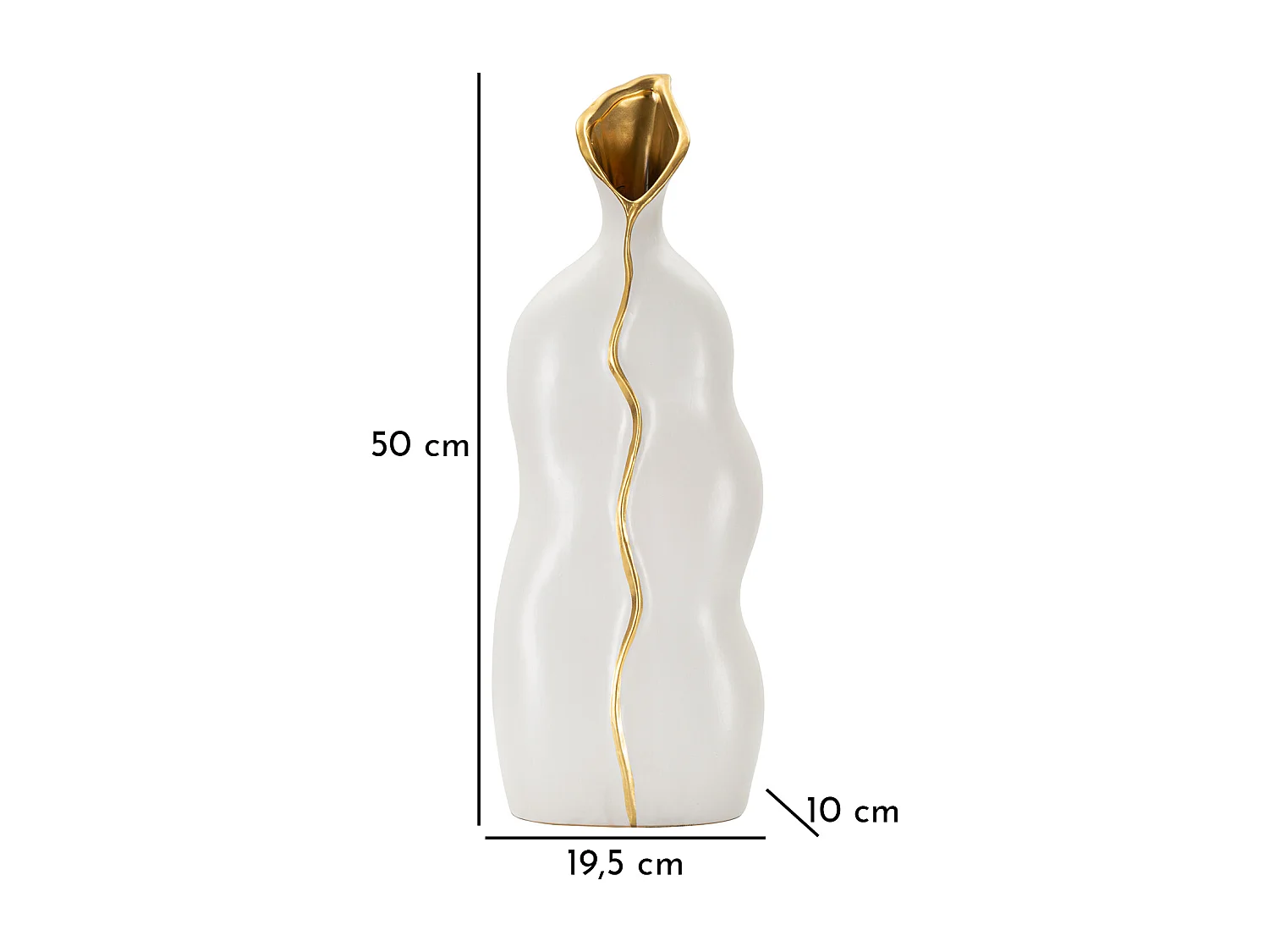 Vase Design en Céramique "Uma" 50cm Blanc
