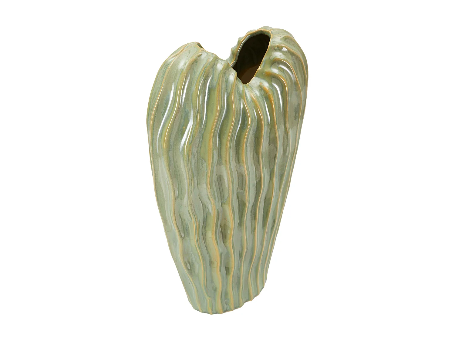 Vase en céramique verte 22x10x39 cm