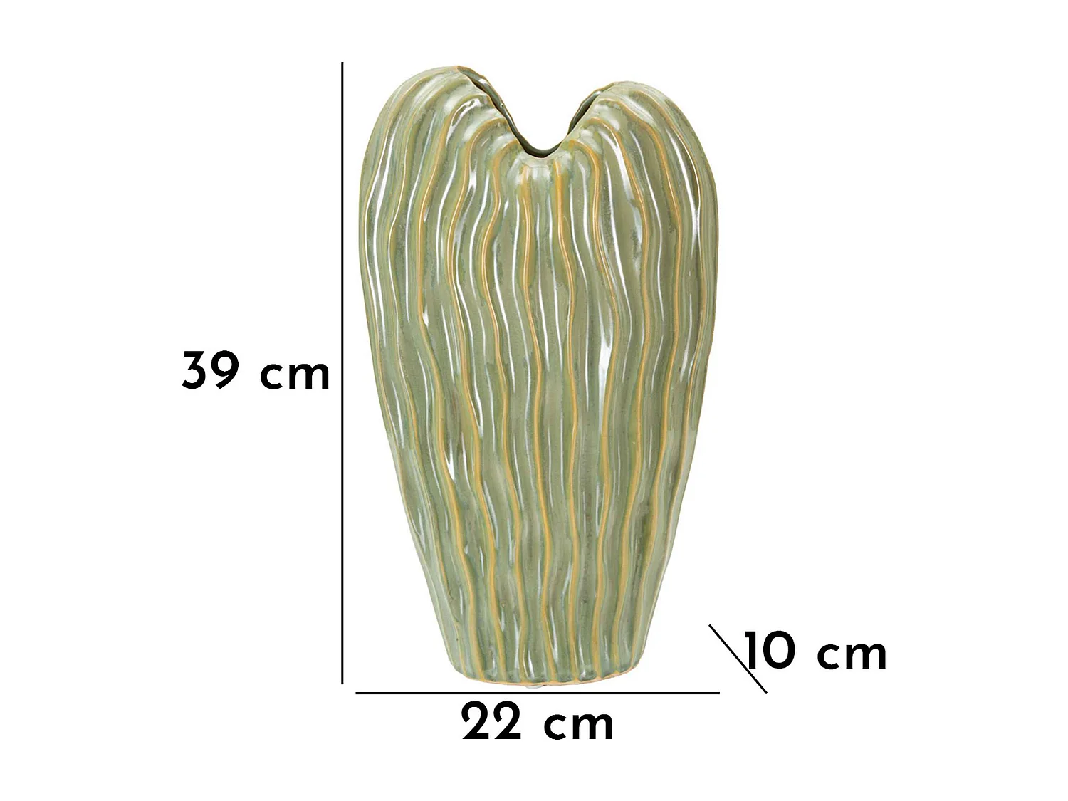 Vase en céramique verte 22x10x39 cm