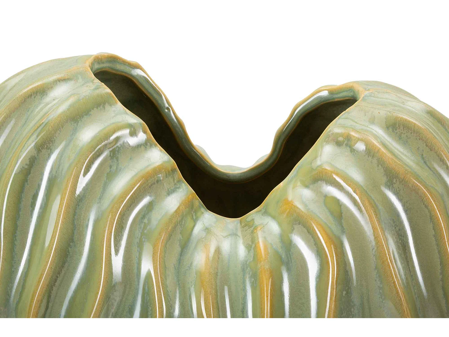 Vase en céramique verte 22x10x39 cm