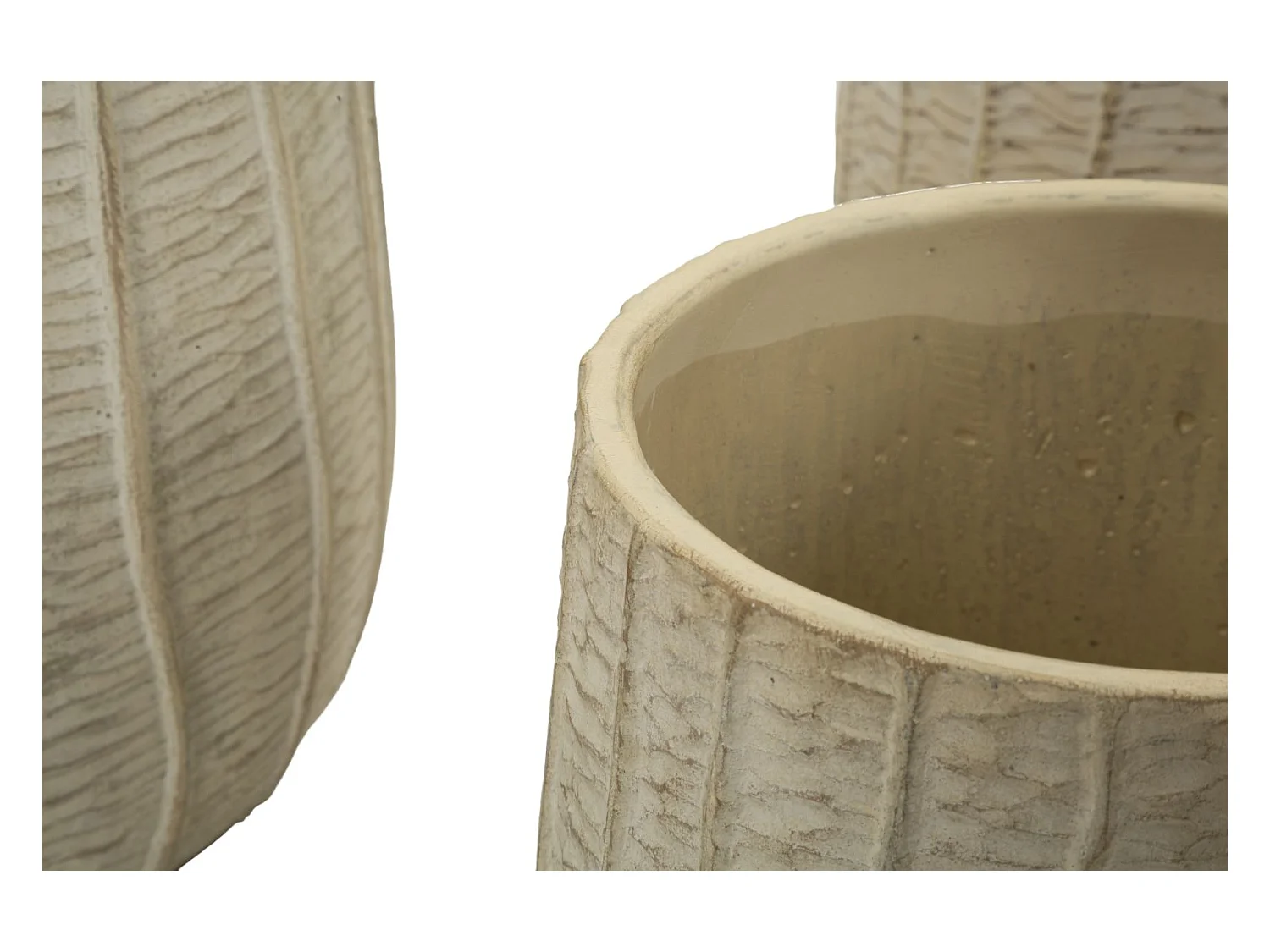 Set de 3 cache-pots en céramique Flake