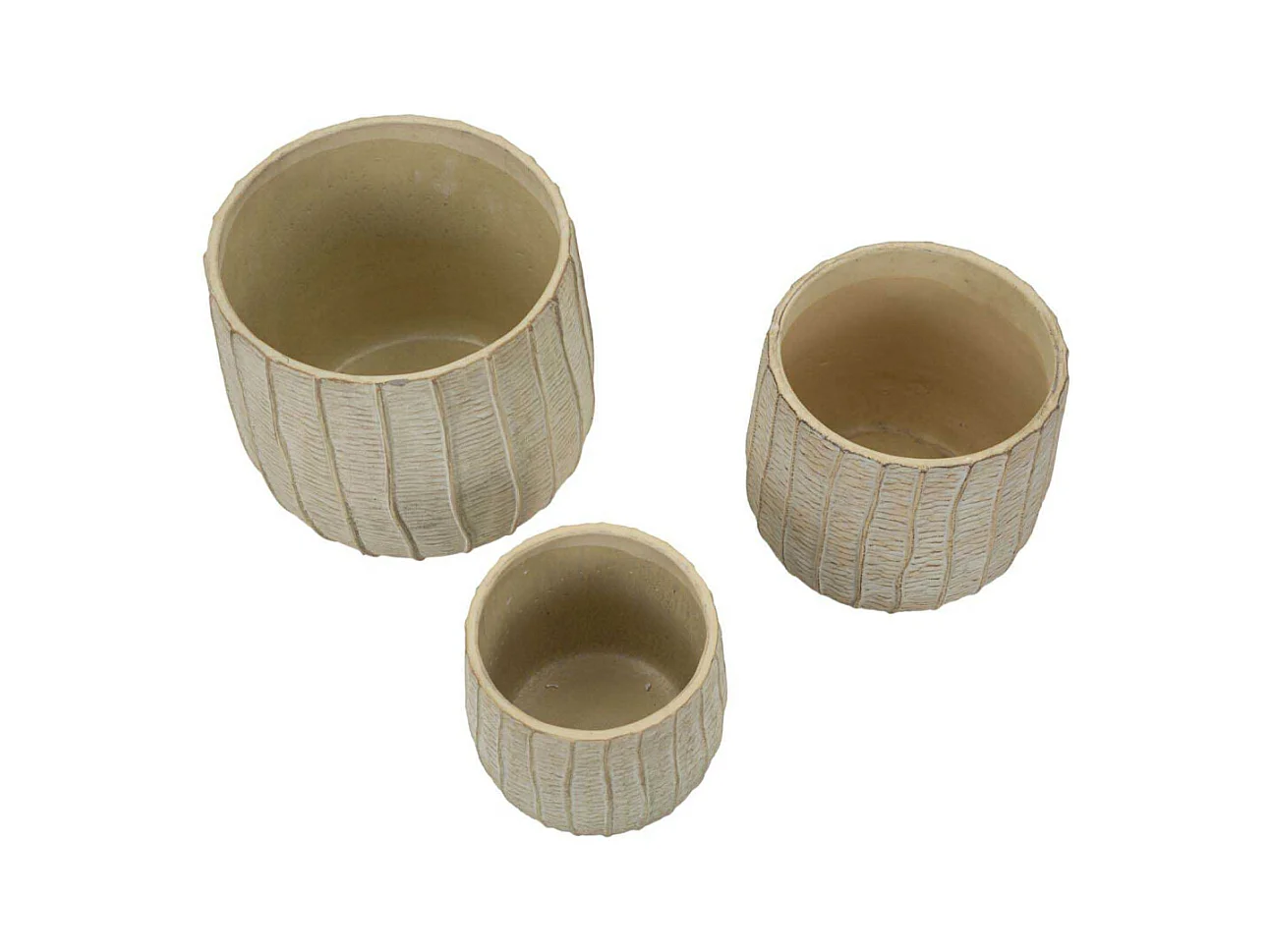 Set de 3 cache-pots en céramique Flake