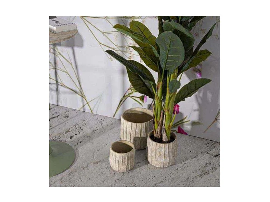 Set de 3 cache-pots en céramique Flake