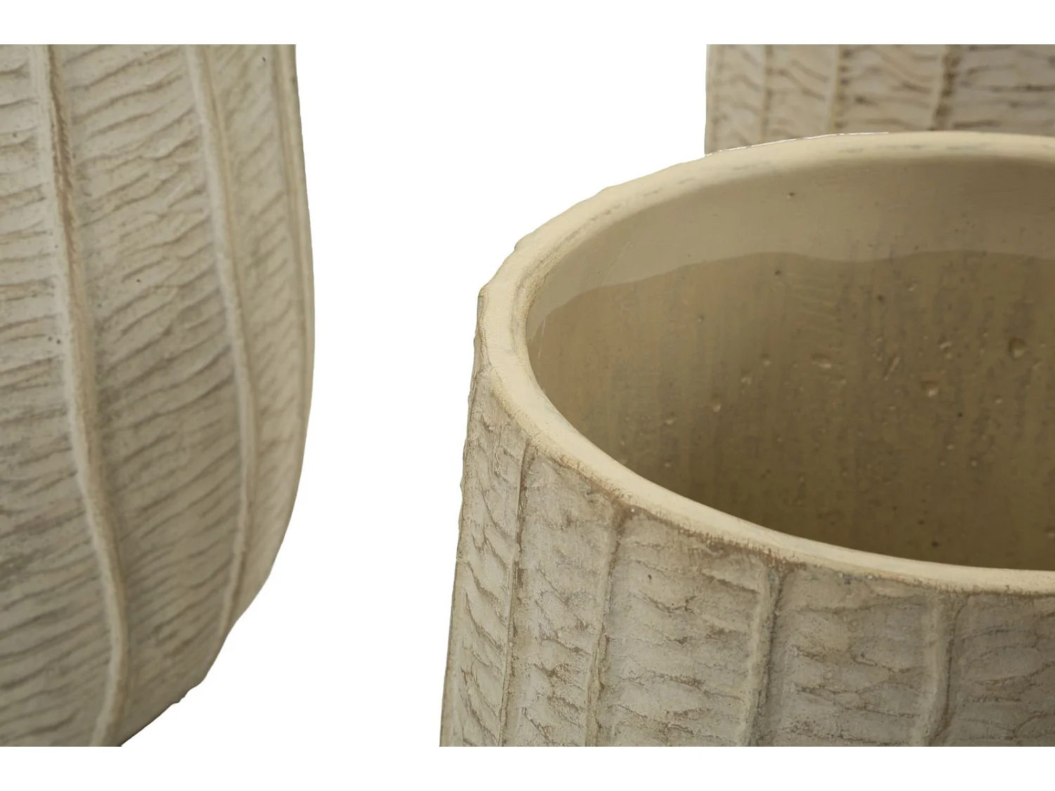 Set de 3 cache-pots en céramique Flake