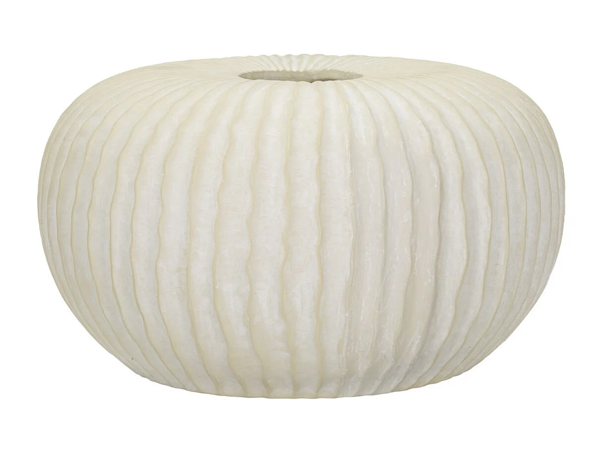 Vase Design Rainuré "Icicle" 40cm Crème