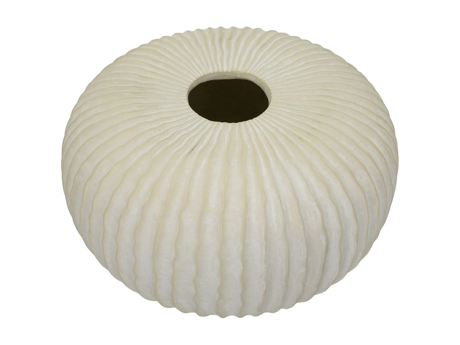 Vase Design Rainuré "Icicle" 40cm Crème
