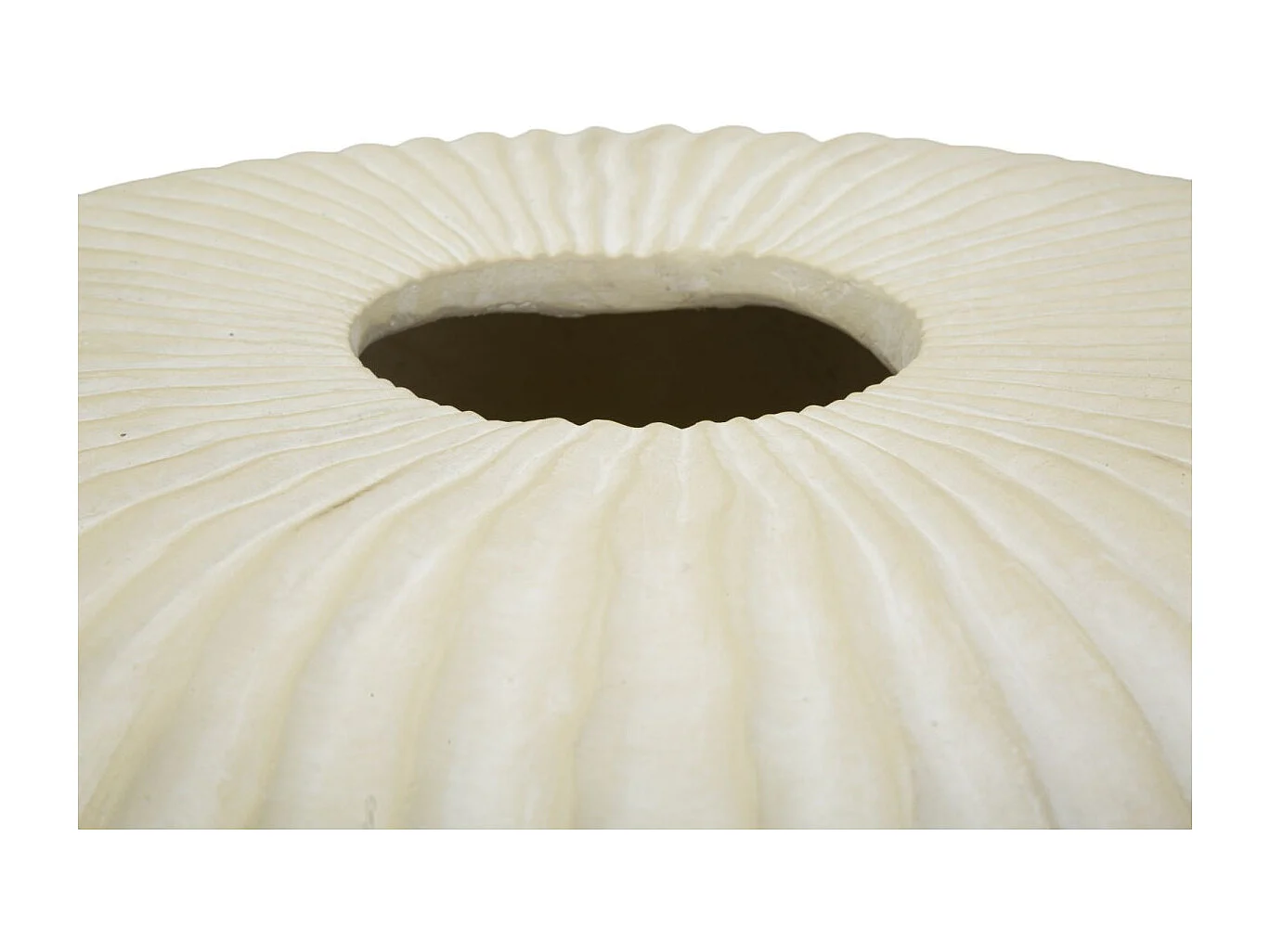 Vase Design Rainuré "Icicle" 40cm Crème